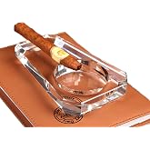 Cigar Ashtray, Crystal Glass Cigarette Holder for Men, Outdoor Ash Tray for Patio Indoor Outdoor Home Office Tabletop Desk Decoration, Gifts for Him, Valentine's Day