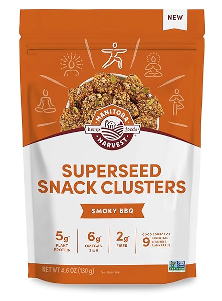 MANITOBA HARVEST SUPERSEED SNACK CLUSTERS, SMOKY BBQ –...
