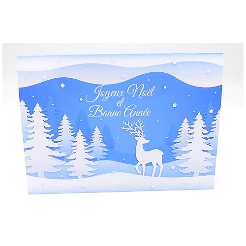 Carte De Voeux Noel Joyeux Noel Et Bonne Annee En Francais Ou Anglais Carte Avec Enveloppe Papier Brillant Amazon Fr Handmade