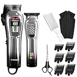 TCMKY Hair Clippers for Men, Professional Clippers and Trimmers Set, Cordless Clippers for Hair Cutting, Beard Trimmer, Barber Clippers, Rechargeable Electric Shaver