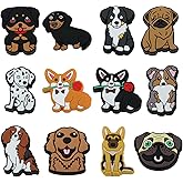 HUAAPLEVLA 12Pcs Dog Silicone Beads for Keychain Making Unique Focals Cute Silicone Focal Beads for Pens Bracelets Necklace Earrings DIY Crafts
