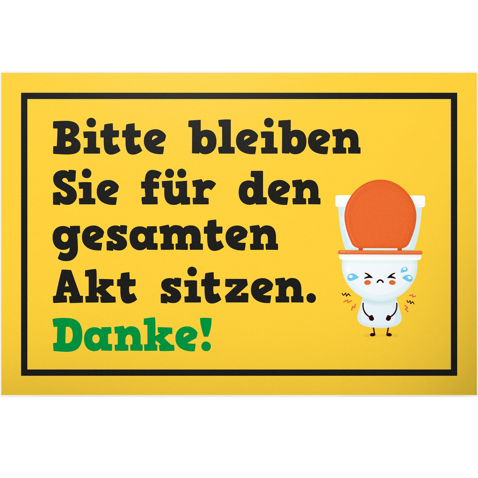 DankeDir! Entire Akt sitzen - Plastic Sign 30 x 20 cm - Sign for Hanging Toilet Toilet Sign Funny Toilet Sign - Guest Toilet Door Sign Wall Funny Decoration Men Sitting Down