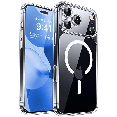 CANSHN Magnetic Compatible with iPhone 17 Pro Case Clear, Upgraded [Full Camera Protection] [Compatible with Magsafe] Non-Yellowing Protective Shockproof Bumper Phone Cover 6.3 Inch - Clear