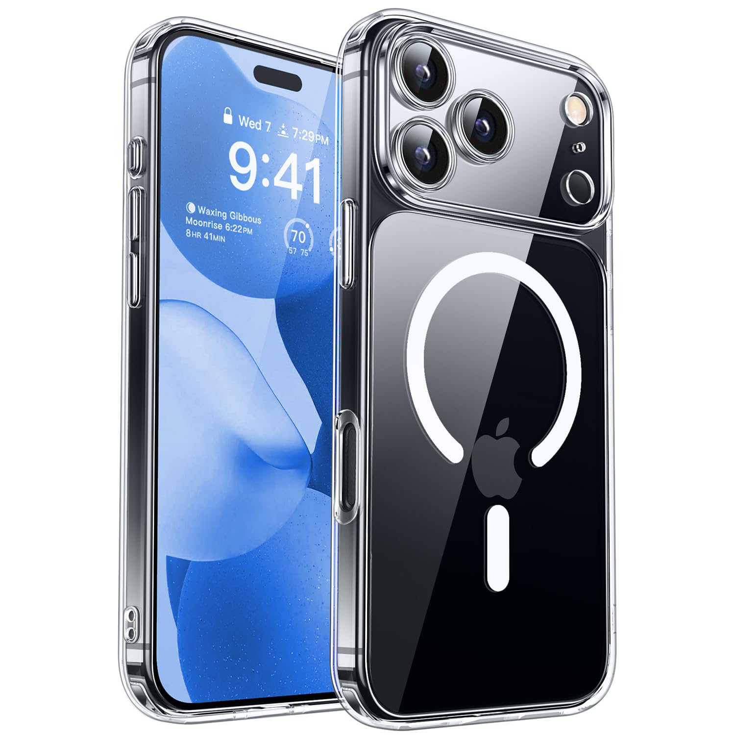 Photo 1 of CANSHN Magnetic Compatible with iPhone 17 Pro Max Case Clear, Upgraded [Full Camera Protection] [Compatible with Magsafe] Non-Yellowing Protective Shockproof Bumper Phone Cover 6.9 Inch - Clear