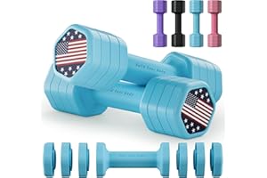 Zempox Adjustable Dumbbell Set of 2, 4 in 1 Hand Weights for Women at Home, 5 lb Weights Dumbbells set of 2, Each 2lb 3lb 4lb 5lb with TPU Soft Rubber Handle for Home Gym Exercise Training