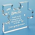 Funnli Uncle Gifts Acrylic Plaque with Sayings - Fathers Day Birthday Gifts For Uncle From Niece Nephew - 3.35 x 2.76 Inch Desk Decorations Card Gifts for Uncle