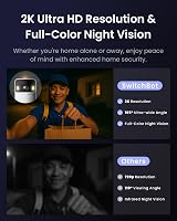 SwitchBot Security Indoor Camera 2K Pan Tilt 3MP Night Vision 2.4G WiFi view 4