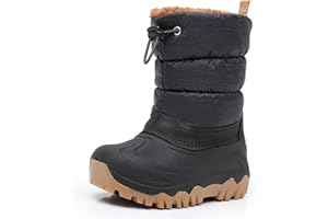 Ahannie Kids Boys Girls Winter Snow Boots Waterproof Anti-Slip Warm Outdoor Shoes (Toddler/Little Kid)