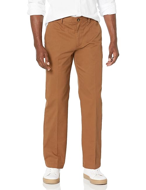Amazon Essentials Men's Classic-Fit Wrinkle-Resistant Flat-Front Chino Pant (Available in Big & Tall), Dark Khaki Brown, 40W x 32L
