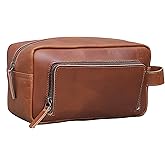 cuero Men's Toiletry Bag Leather Travel Toiletry Bag Dopp Kit for Men Shaving Bag for Travel Accessories 101 YEAR QUALITY REPLACEMENT WARRENTY