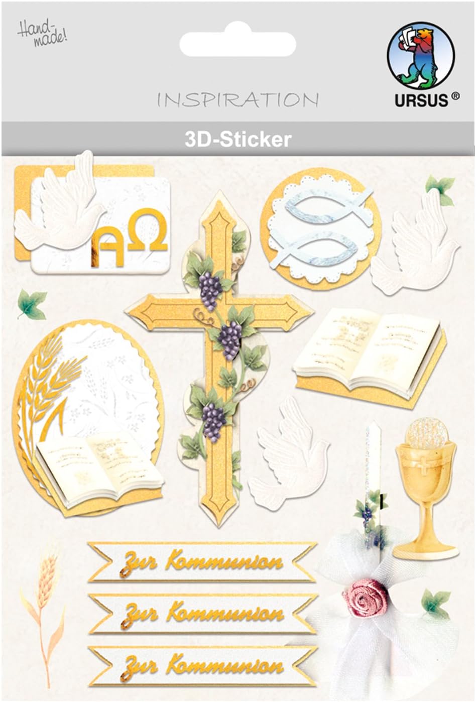Ursus - Christian Symbol 3D Sticker, Assorted