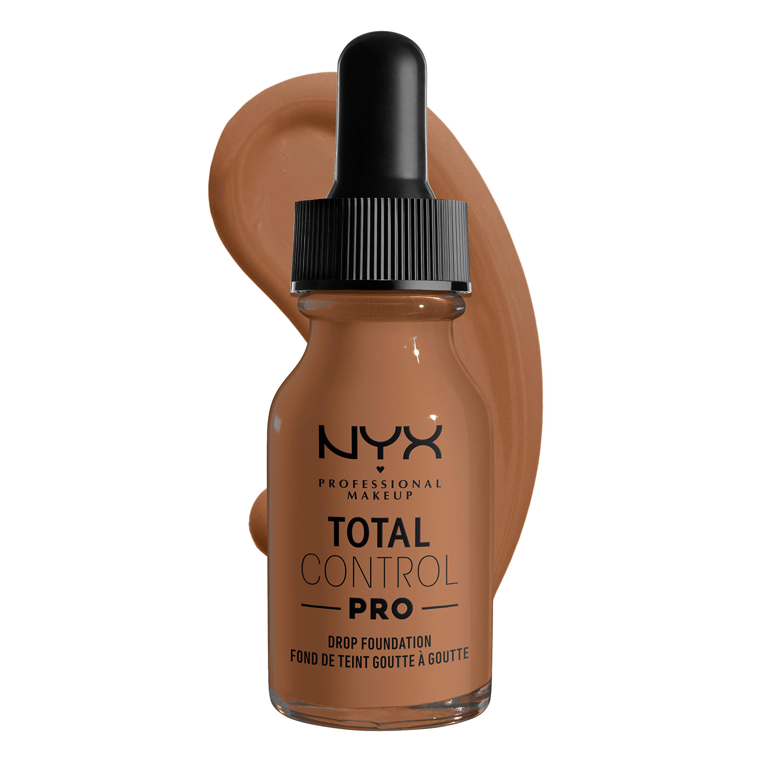 NYX Professional Makeup Total Control Pro Drop Foundation, Precise Dosage, Customised and Buildable Coverage, Vegan Formula, True-to-Skin Finish, 13 ml, Shade: Mahogany