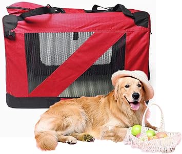 Amazon Timoise ソフトクレート 防災に対応 ケージ ペットキャリーバッグ ドライブボックス 折りたたみ お出かけ用品 カー用品 犬 猫 おでかけ ドライブ 通院 旅行 車 キャットランド 95 65 65 赤 Timoise ペット用品 通販