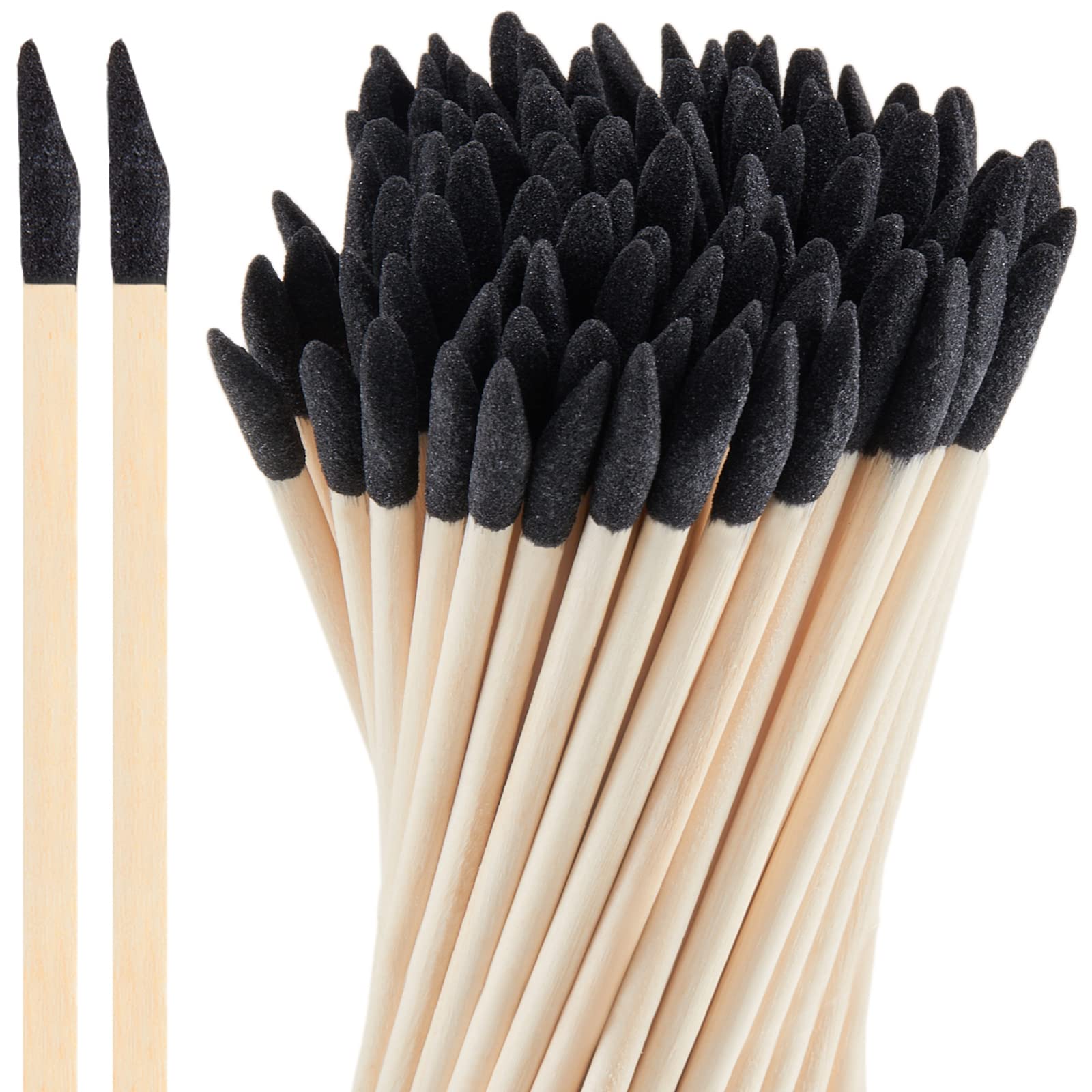 Honoson 100 Pack Sanding Sticks Matchsticks Fine Detailing Sanding Twigs for Plastic Models Wood Hobby, 280 Grit, 5.4Inch
