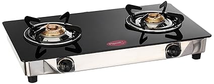Pigeon by Stovekraft Backline Smart 2 Burner Gas Stove, Black