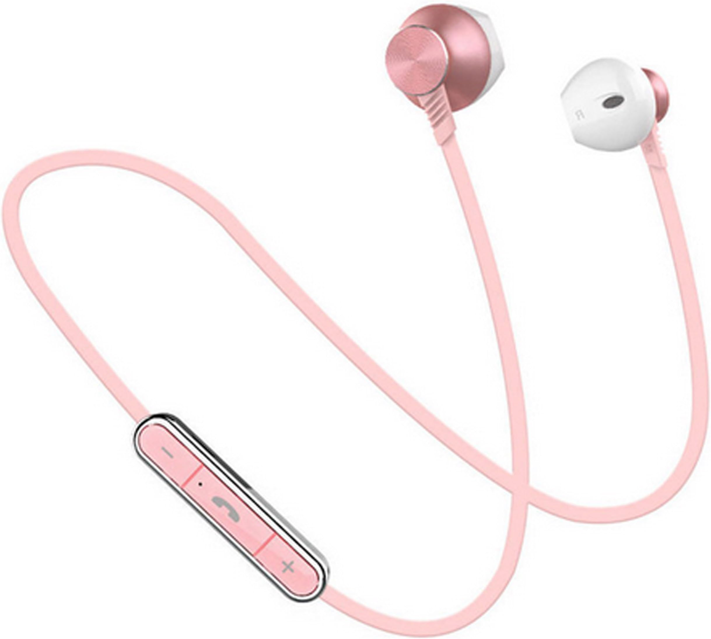 Wireless Bluetooth Headphones,Soundmounds Magnetic Sport Wireless Earphone Bluetooth Earphones in-Ear Headsets Stereo Headphones for Sports and up to 7 Hours Playtime (Pink-Goden)