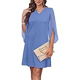RUMIA Wedding Guest Dresses for Women Chiffon Sleeve Cocktail Dress