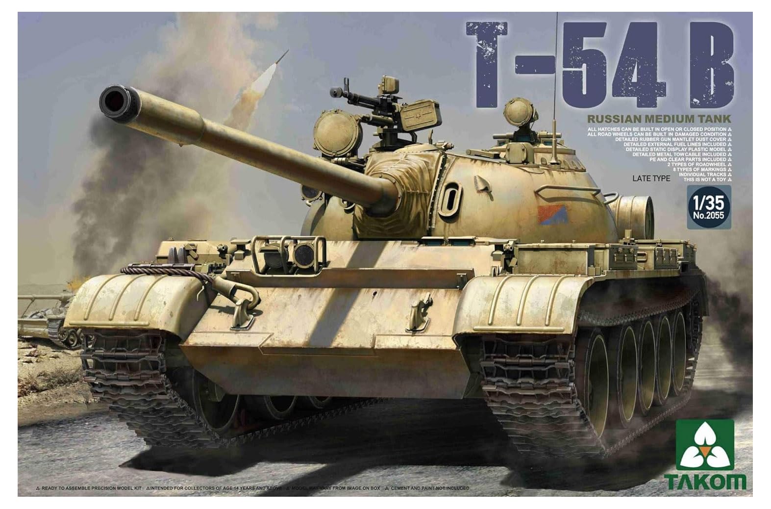 TAKOM TAK-2055 - model kit, Russian medium tank, T-54 B, late type
