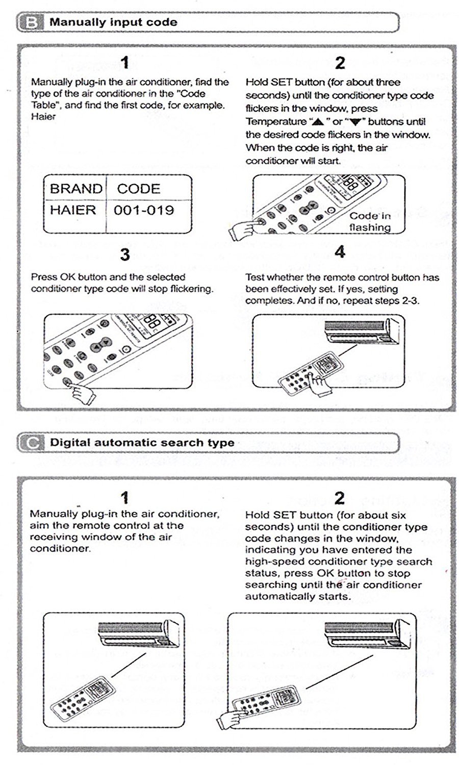 ... manual Array - amazon com amyin universal air conditioner remote ac  control for rh amazon com