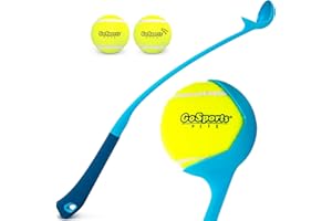 GoSports Pets Dog Ball Launcher - Ergonomic Tennis Ball Thrower for Dogs 20+ lbs - Includes Tosser and (2) 2.5 Inch Balls for Fetch