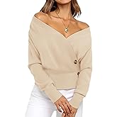Timeson Womens Sweaters 2026 Long Sleeve V Neck Business Casual Pullover Knit Tops