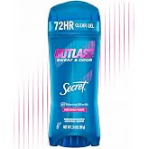 Secret Outlast Antiperspirant Deodorant for Women, Clear Gel, 72hr Sweat and Odor Protection, PH Balancing Minerals, Long Lasting Underarm Gel, Protecting Powder Scent, 3.4 oz