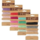 16 Colors Hemp Cord String for Jewelry Making,Colored Twine String for Bracelet Making,Natural Twine Cord Bracelet Crafting Kit,1 mm Thin Twines Thread for Keychains Craft Handmade Accessories