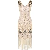 PrettyGuide Women 1920s Gatsby Cocktail Sequin Art Deco Flapper Dress