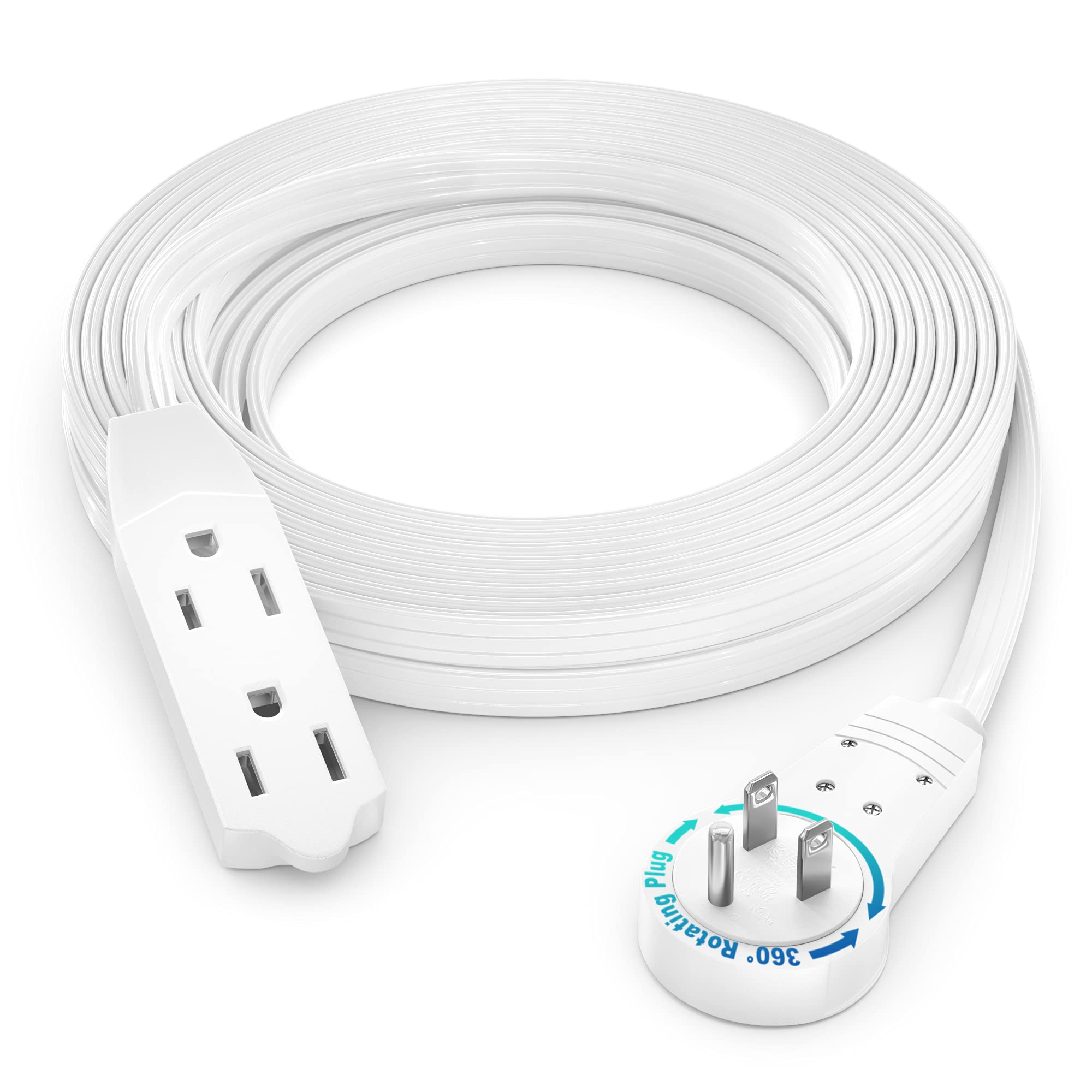 Maximm Cable 15 Ft 360° Rotating Flat Plug