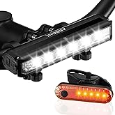 Super Bright 6 LED Bike Lights for Night Riding, 5 Lighting Modes USB Rechargeable Bicycle Lights with IPX5 Waterproof, High 