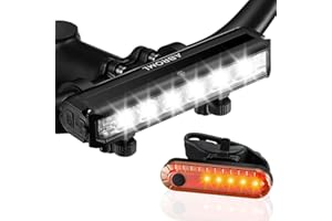 Super Bright 6 LED Bike Lights for Night Riding, 5 Lighting Modes USB Rechargeable Bicycle Lights with IPX5 Waterproof, High 