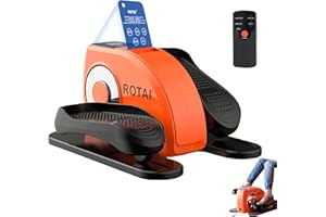 ROTAI Under Desk Elliptical Machine for Seniors Rehab Electric Seated Leg Foot Pedal Exerciser Bike, Portable Trainer for Home & Office with Remote and LCD Monitor