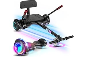 EPCTEK Scooter with Seat Attachment, Scooter Go Kart Combo with Corlorful LED Lights, Adjustable Frame Length, for All Ages