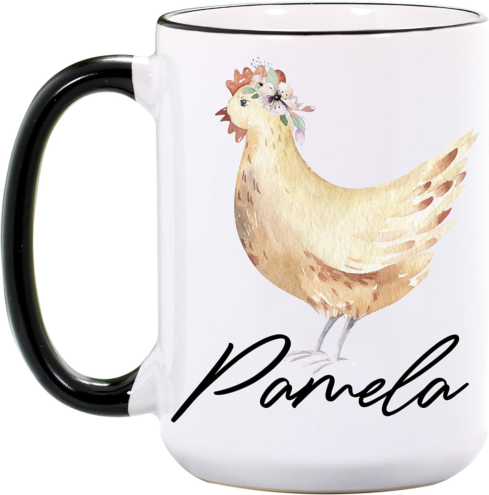 Chicken Mug - Personalized Large 15 oz or 11 oz Ceramic Mugs - Chicken Gifts for Chicken Lovers - Farm Gifts for Farmers - Animal Cups - Chicken Cup - Dishwasher & Microwave Safe - Made In USA