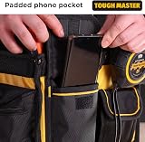 TOUGH MASTER Heavy Duty 10 Open Tote Tool Bag 33 Pockets Drill Holder Black view 7
