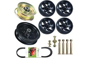 POSFLAG 532196106 Idler Pulley with 532177968 Idler Pulley 532144959 Belt 589527301 Deck Wheel Replacement for 532197379, 196106, 197379, 177968, 193197 for YTH22K42, YTH2242T Mowers