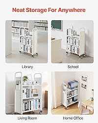 VEVOR Rolling Library Book Cart, 330 lbs