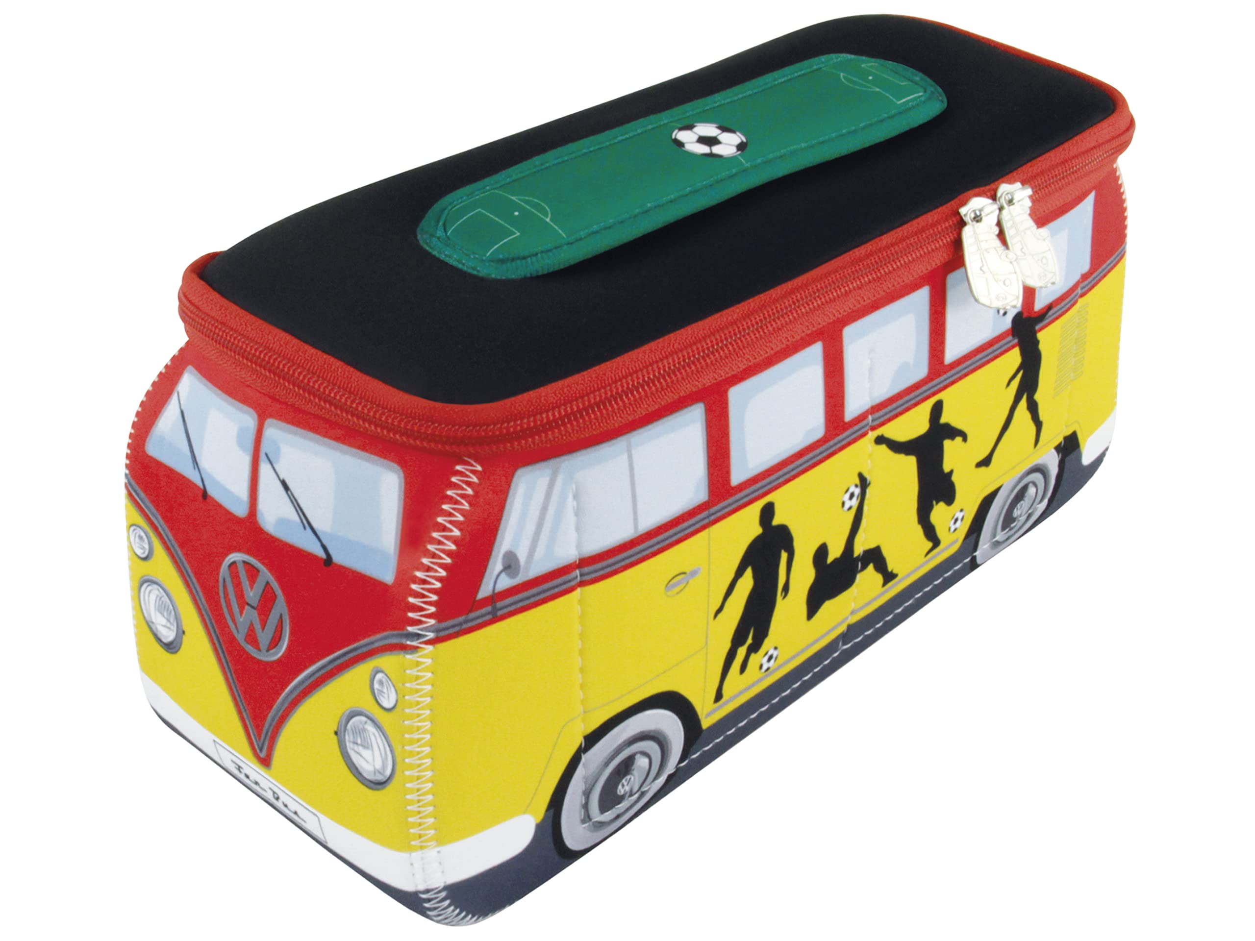 BRISA VW Collection - Volkswagen Neoprene Universal Makeup Cosmetics Toiletry Travel Pharmacy Bag in T1 Bus Design (Soccer/Multicolor/Large)