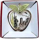 New York City Big Apple Brass Christmas Ornament Statue of Liberty Empire State Building Souvenir Gift