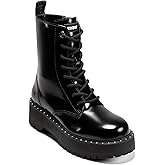 DKNY womens Batu Lug Sole Lace Up Combat Boot