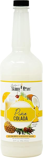 JORDAN’S SKINNY MIXES PINA COLADA MIX, FLAVORED COCKTAIL MIXER FOR DRINKS, TROPICAL DRINK FLAVORING FOR COCKTAILS & MOCKTAILS, LOW CALORIE, GLUTEN FREE, KETO FRIENDLY, 25.4 FL OZ, 1 PACK