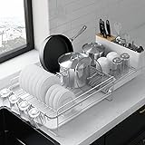 Kitsure Large Dish Drying Rack - Extendable Dish