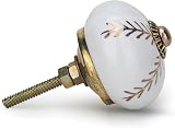 Craft Trade White Gold Ceramic Door Knobs 2.5 Inch Set 6 Includes Screws view 3