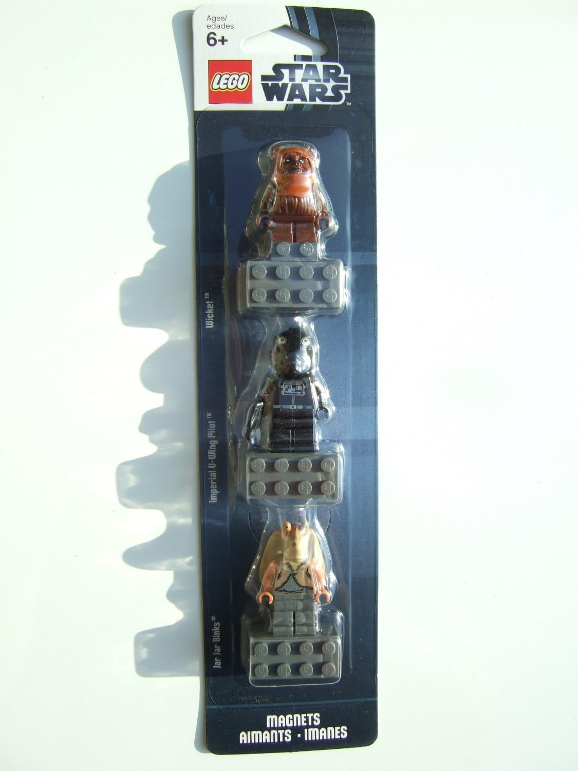 LEGO Star Wars Magnet Set Jar Jar Binks V-Wing Pilot Wicket Ewok #853414