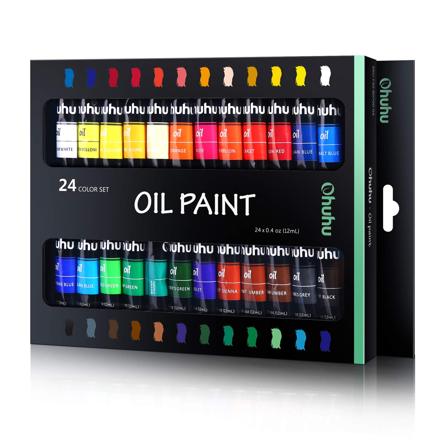 24 Colors Oil Paint Set, Ohuhu Oilbased Colors, Artists Paints Oil