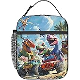 Plistiz Dinosaur Adventure Lunch Box for Women Men, Insulated Lunch Box, Reusable Lunch Bag for Office, Work, Picnic, Travel