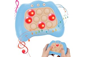 Tusivo Fast Push Bubble Game, Light-up Pop Game Fidget Toys for Kids and Adults, Electronic Handheld Quick Push Bubble Game, Stress Relief Toys for 6 7 8 9+ Year Old Boys & Girls (Blue)