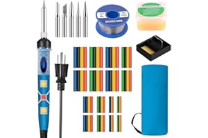 SREMTCH Electronics Soldering Iron Kit - 80W Digital LCD Solder Gun with ON/OFF Switch Adjustable Temperature Controlled and Fast Heating Thermostatic Design Welding Tools for DIY Welding Circuit Board