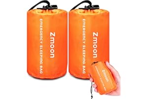Zmoon Emergency Sleeping Bag Survival Bag, Portable Waterproof Thermal Bivy Sacks,Bivvy Bags,Camping Mylar Sleeping Bag Survival Gear Emergency Blankets Survival Shelter