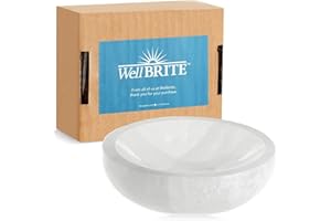 Wellbrite IMPRESA 4-Inch Selenite Charging Bowl for Cleansing, Recharging Crystals and Healing Stones, Meditation, Spiritual Awareness, Positive Energy, Witchcraft Supplies, Home Decor - Selenite Bowl